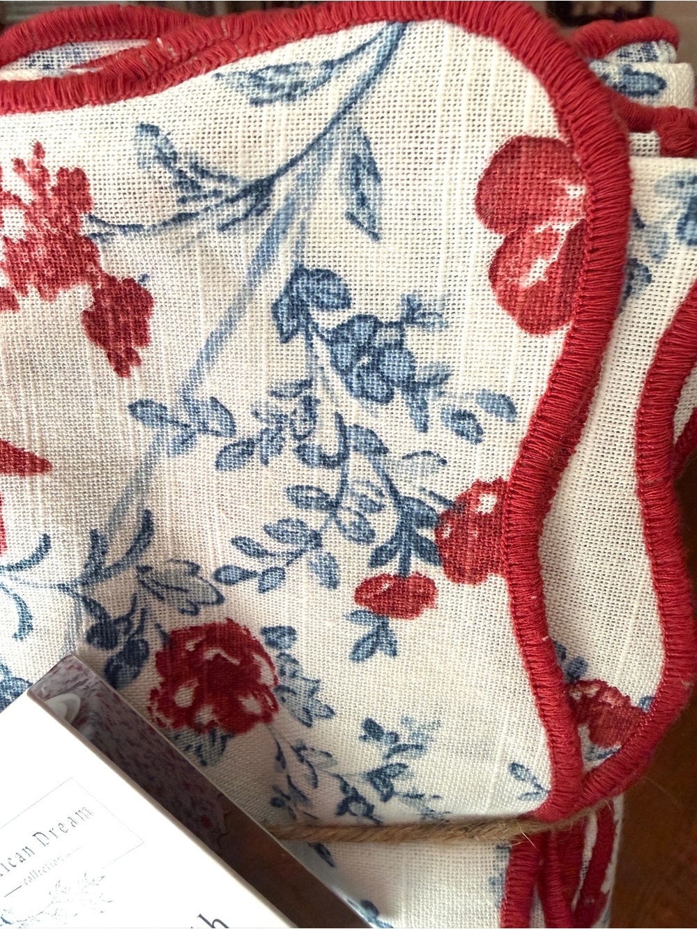 Floral Cotton Tablecloth - Red & Blue Americana - Picture 5 of 7